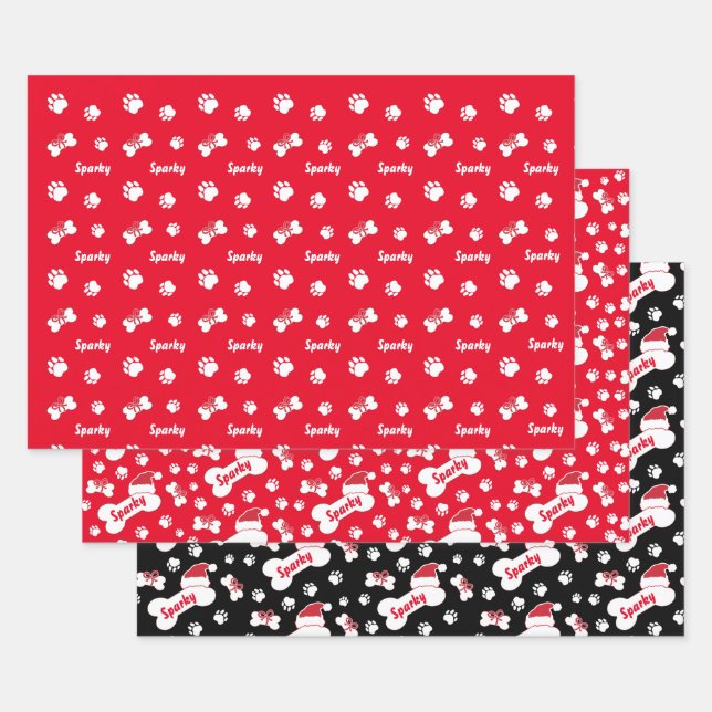 Feuilles de papier d'enveloppement d'os de chien p (Lot)