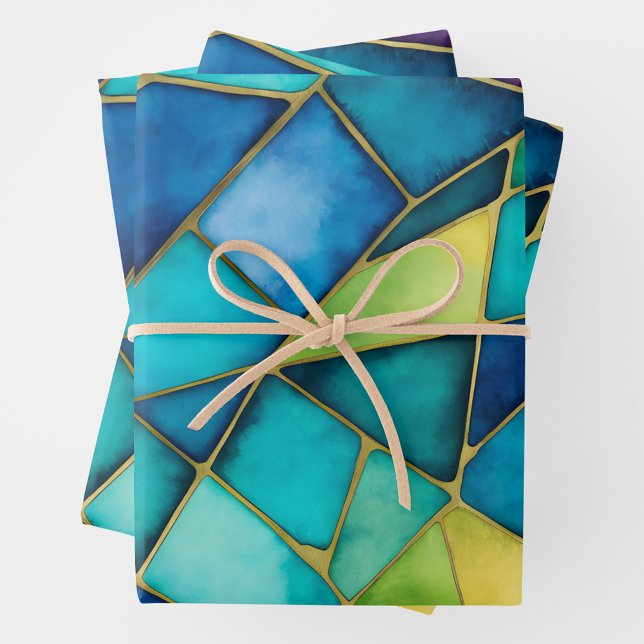 Feuilles de papier d'enveloppement en verre coloré (Créateur téléchargé)