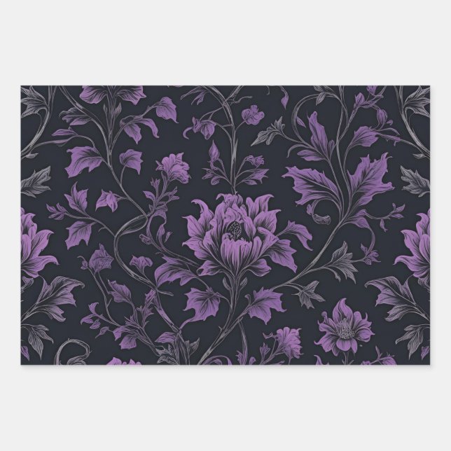Feuilles de papier d'enveloppement Gothique Floral (Devant)