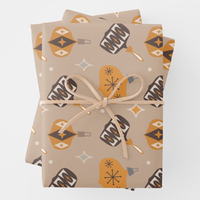 Feuilles de papier d'enveloppement moderne de Noël (En situation)