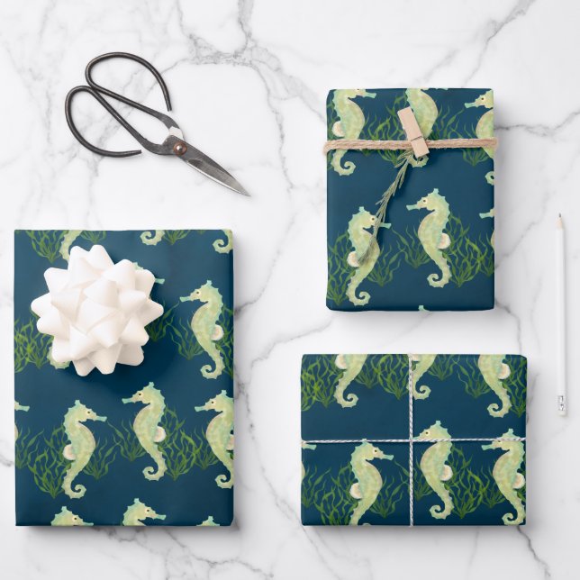 Feuilles de papier d'enveloppement pour hippocampe (Recto)
