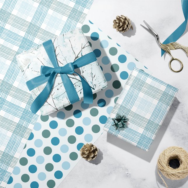 Feuilles de papier d'enveloppement Turquoise Aqua (Créateur téléchargé)