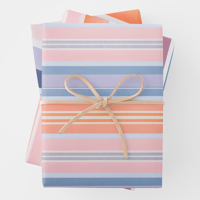 Feuilles de papier d'habillage d'art en tissu rayé (Créateur téléchargé)