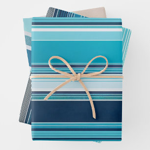 Feuilles de papier d'habillage d'art en tissu rayé