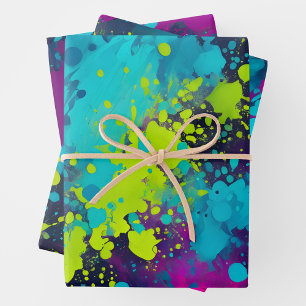 Feuilles de papier d'habillage d'art peint coloré