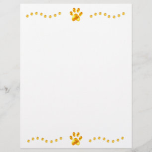 Feuilles de papier élégantes à pattes d'or
