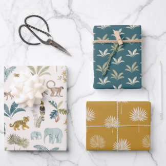 Feuilles de papier enveloppant Baby shower Jungle