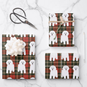 Feuilles de papier enveloppant Bichon Frise