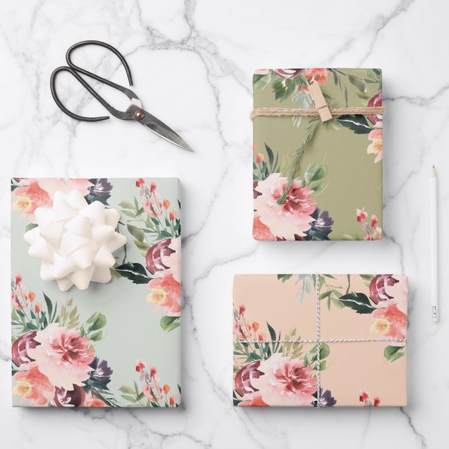 Feuilles de papier enveloppant de bouquet d'aquare (Recto)