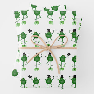 Feuilles de papier enveloppant des grenouilles dan