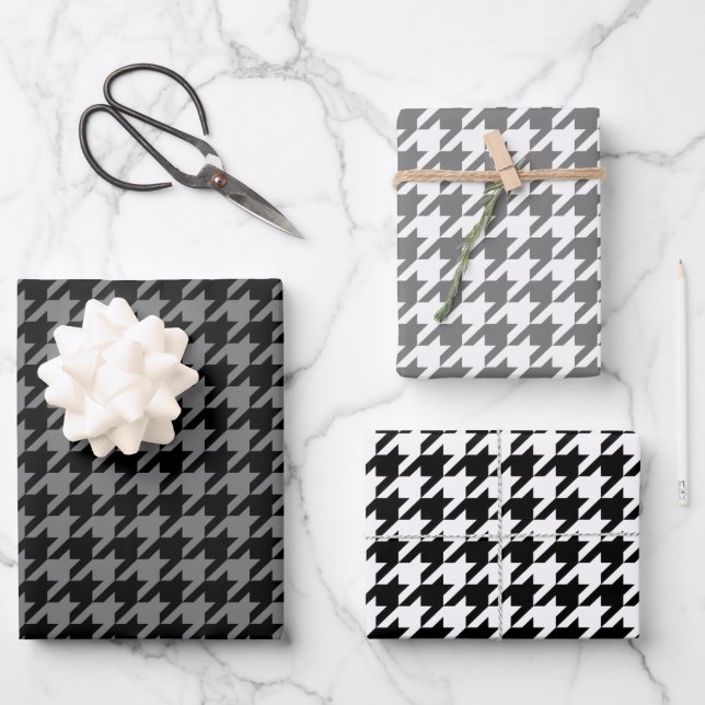 Feuilles de papier enveloppant en nuances de gris (Recto)