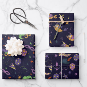 Feuilles de papier enveloppant mardi Gras Mascarad