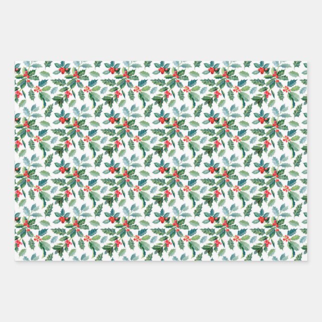 Feuilles de papier enveloppant motif de Noël (Devant)