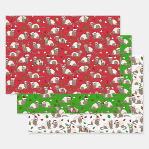 Feuilles de papier ferret de Noël