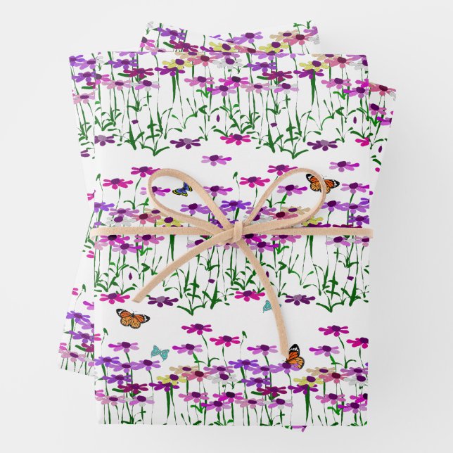 Feuilles de papier fleurs sauvages (En situation)