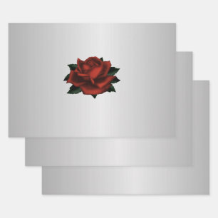 Feuilles de papier Mariage gothique rouge Rose