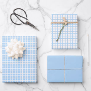 Feuilles de papier Pastel Blue En vichy enveloppan