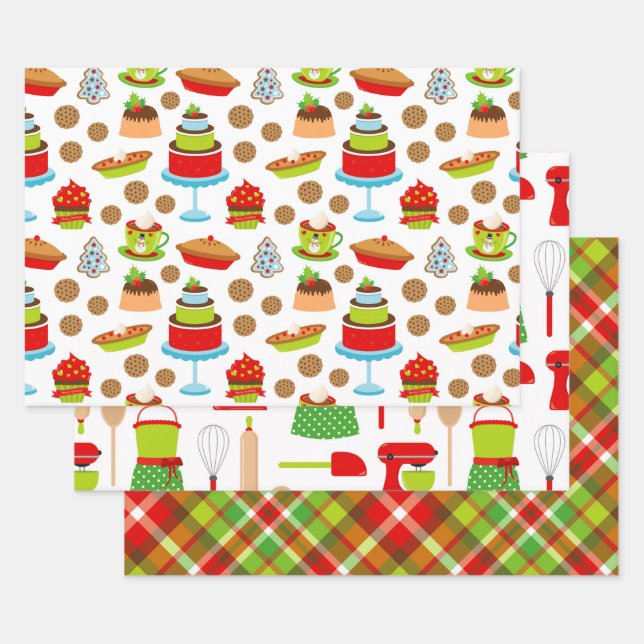 Feuilles de papier pâtisserie de Noël mignonnes (Lot)