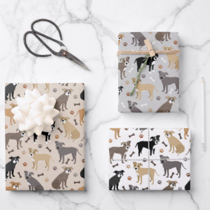 Feuilles de papier Pitbull et Bones enveloppant