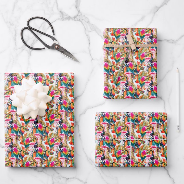 Feuilles de perroquets et palmiers (Recto)