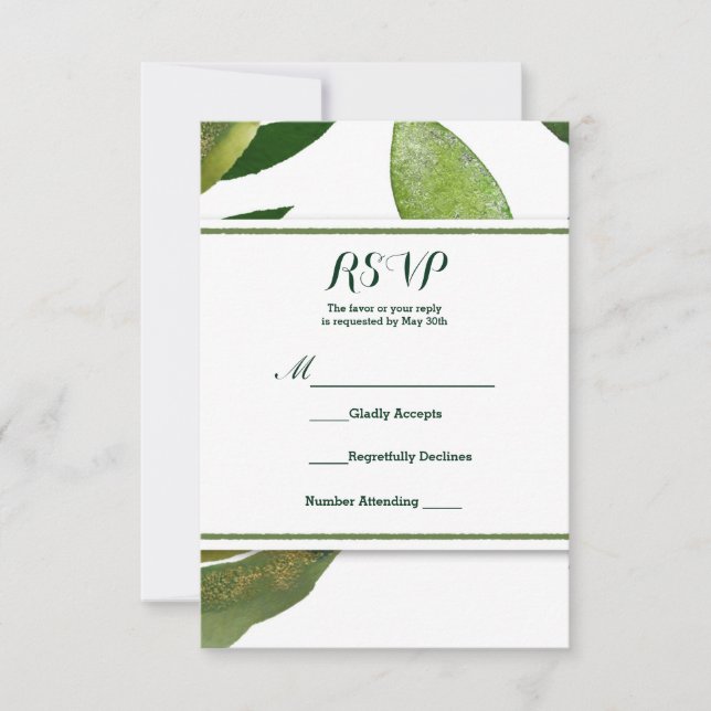 Feuilles de plante botanique verte pour RSVP de ma (Devant)
