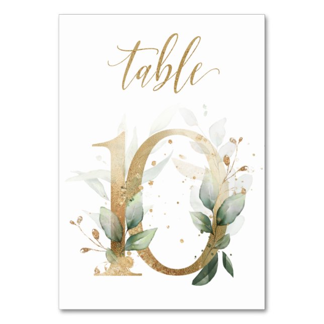 Feuilles de Vert Or Table 10, Numéro de Table (Par défaut)