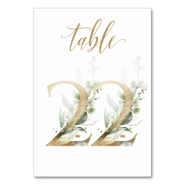 Feuilles de Vert Or Table 22, Numéro de Table (Par défaut)