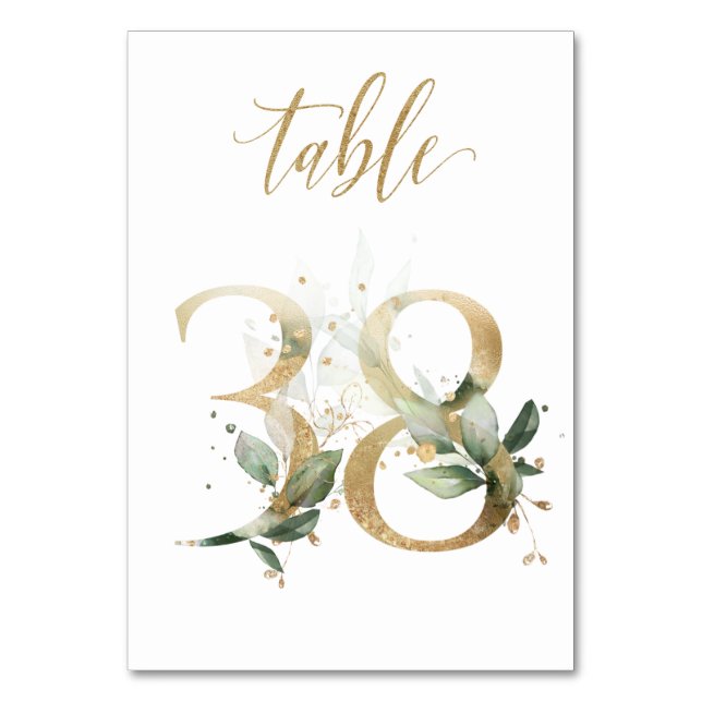 Feuilles de Vert Or Table 38, Numéro de Table (Par défaut)