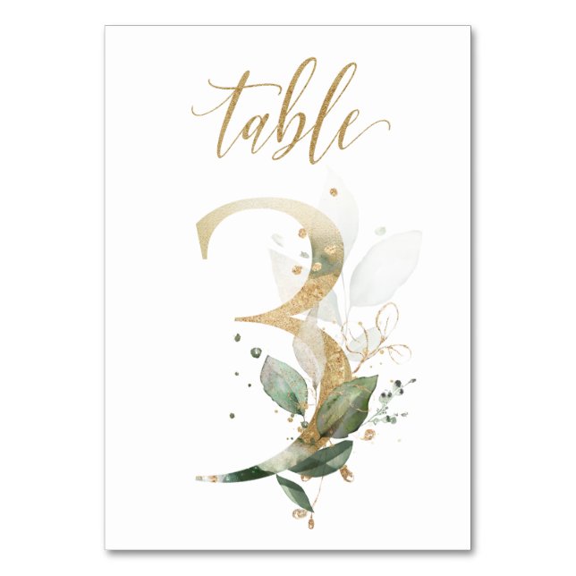 Feuilles de Vert Or Table 3, Numéro de Table (Par défaut)