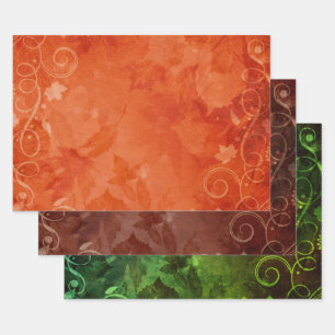 Feuilles décoratifs et fleurs aux couleurs de l'au