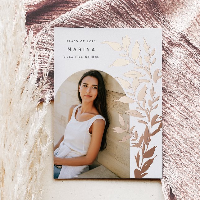 Feuilles déjoués | Faire-part d'obtention d'une li (Créateur téléchargé)