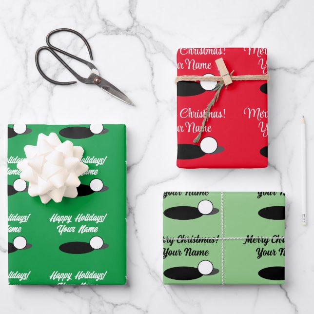 Feuilles d'emballage de Noël personnalisées sur le (Recto)