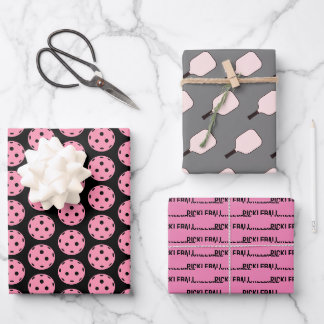 Feuilles d'emballage de pickleball rose et noir pa
