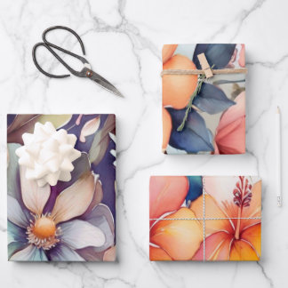 Feuilles d'enveloppement d'aquarelle florale
