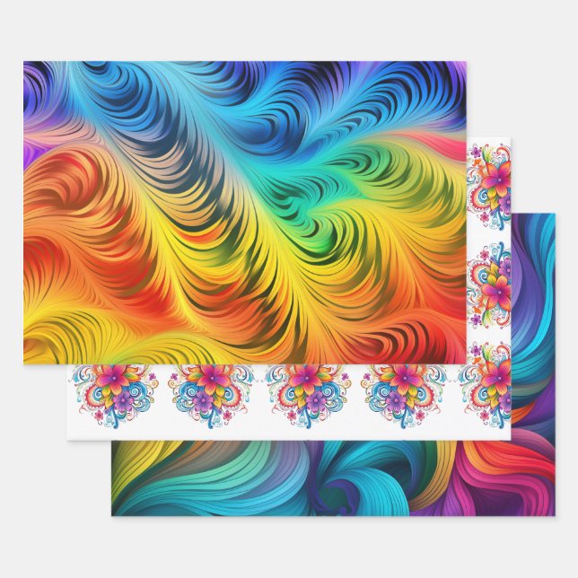 Feuilles d'enveloppement de fierté arc-en-ciel (Lot)