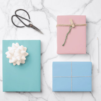 Feuilles d'enveloppement mixtes rose - bleu - turq
