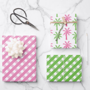 Feuilles d'enveloppes cadeaux Pink & Green En vich