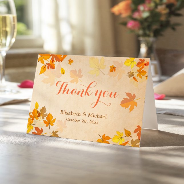 Feuilles d'érable d'automne Élégant Merci (Créateur téléchargé)