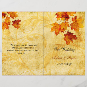 Feuilles d'érable rustique automne bi pli programm