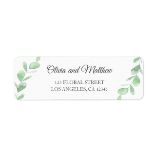 Feuilles d'eucalyptus verts. Adresse mariage simpl