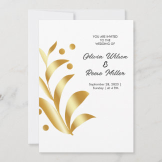 Feuilles d'or Invitation Abstraite