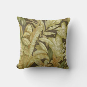Feuilles d'or sur Coussin réversible noir