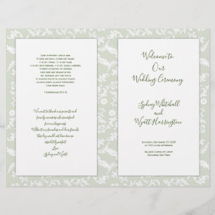Feuilles du programme de cérémonie des Mariages ca