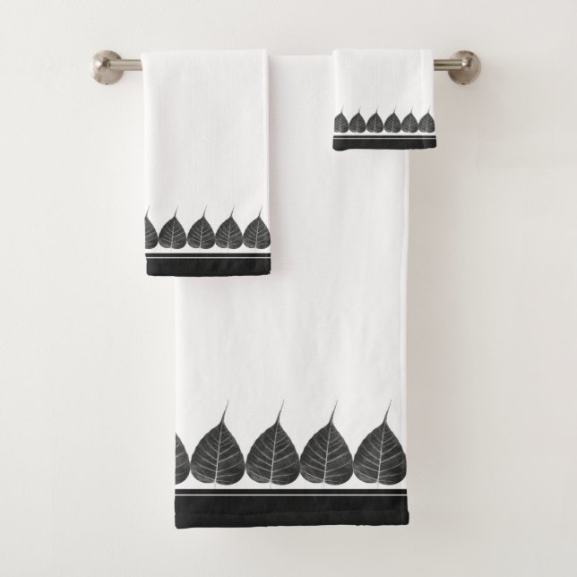 Feuilles élégants de Bodhi sur les tons noir et bl (En situation)