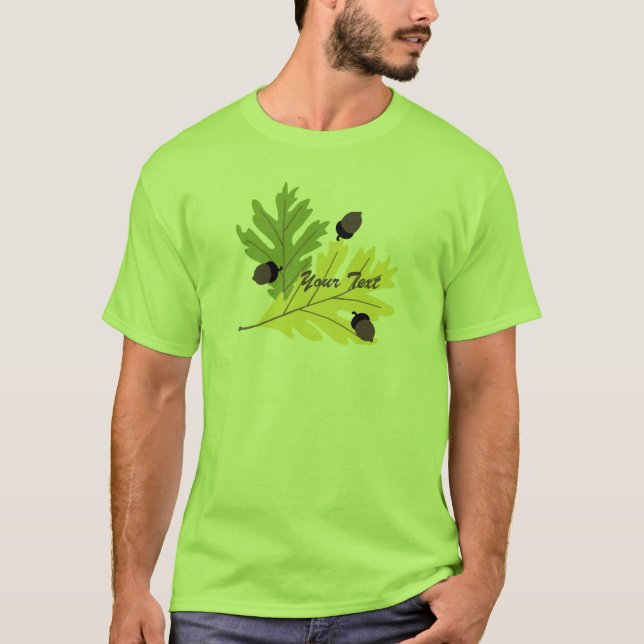 Feuilles en chêne d'automne et t-shirt d'automne d (Devant)