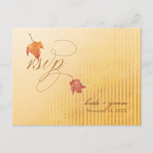 Feuilles en chute - Automne RSVP Réponse Cartes po (Devant)
