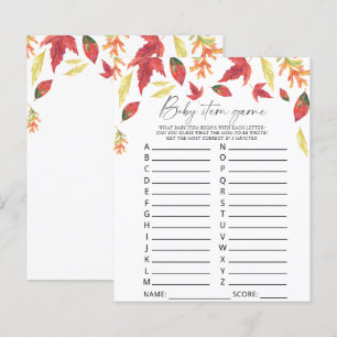 Feuilles en chute - Baby Item Game. Jeu baby showe