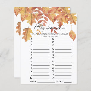 Feuilles en chute - Baby Item Game. Jeu baby showe