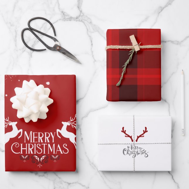 Feuilles en papier rouge pour les vacances de Noël (Recto)