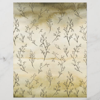 Feuilles esquissés sur papier d'aquarelle Brown